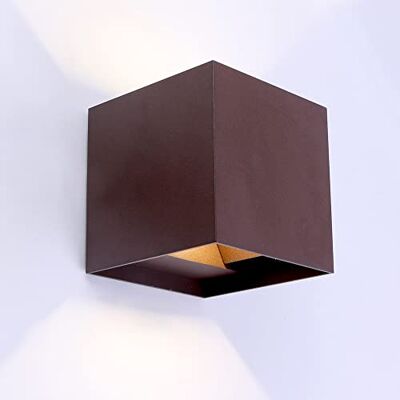 wonderlamp W-T000046 Applique murale pour intérieur/extérieur Came, LED, orientable 120, marron, 2 lumières 5 W, lumière neutre 4 000 K, IP54 wonderlamp W-T000046 Applique murale pour intérieur/extérieur Came, LED, orientable 120, marron, 2 lumières 5 W, lumière neutre 4 000 K, IP54