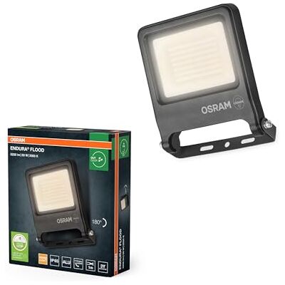 OSRAM Projecteur LED ENDURA FLOOD PC 50 W, blanc chaud 3 000 K, 5 000 lumens, IP65, aluminium durable, efficacité 100 lm/W, gris foncé OSRAM Projecteur LED ENDURA FLOOD PC 50 W, blanc chaud 3 000 K, 5 000 lumens, IP65, aluminium durable, efficacité 100 lm/W, gris foncé