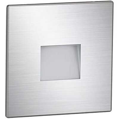 ledscom.de Lumière d'escalier LED/lampe encastrée dans le mur FOW pour l'intérieur et l'extérieur, downlight, carré, acier inoxydable, 85 x 85mm, blanc froid ledscom.de Lumière d'escalier LED/lampe encastrée dans le mur FOW pour l'intérieur et l'extérieur, downlight, carré, acier inoxydable, 85 x 85mm, blanc froid