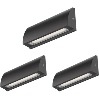 ledscom.de 3x LED Applique murale/éclairage d'escalier SEGIN pour l'extérieur, IP54, plat, downlight, noir mat, carré, 6,2 W, 566lm, blanc chaud ledscom.de 3x LED Applique murale/éclairage d'escalier SEGIN pour l'extérieur, IP54, plat, downlight, noir mat, carré, 6,2 W, 566lm, blanc chaud