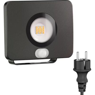 ledscom.de Projecteur de jardin LED WEGA pour l'extérieur, IP44, détecteur de mouvement, prise, noir, 11,9 W, 880lm, blanc ledscom.de Projecteur de jardin LED WEGA pour l'extérieur, IP44, détecteur de mouvement, prise, noir, 11,9 W, 880lm, blanc