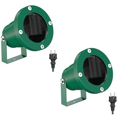 ledscom.de 2x Projecteur de jardin DUK pour l'extérieur, IP65, fiche, vert, 1x GU10 max. 15W ledscom.de 2x Projecteur de jardin DUK pour l'extérieur, IP65, fiche, vert, 1x GU10 max. 15W