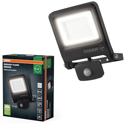 OSRAM Projecteur Extérieur LED avec Capteur ENDURA Flood, 50W, 5000lm, 4000K blanc froid, Capteur de Mouvement 9m, Aluminium, IP65 OSRAM Projecteur Extérieur LED avec Capteur ENDURA Flood, 50W, 5000lm, 4000K blanc froid, Capteur de Mouvement 9m, Aluminium, IP65