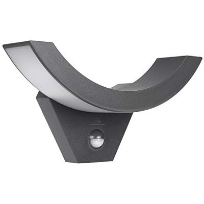 Maclean MCE290 GR Lampe extérieure avec détecteur de mouvement 10 W 800 lm IP54 Gris 4000 K Lampe à détecteur infrarouge Temps réglable et détection crépusculaire 140° Détection 9 m Jardin Allé Maclean MCE290 GR Lampe extérieure avec détecteur de mouvement 10 W 800 lm IP54 Gris 4000 K Lampe à détecteur infrarouge Temps réglable et détection crépusculaire 140° Détection 9 m Jardin Allé