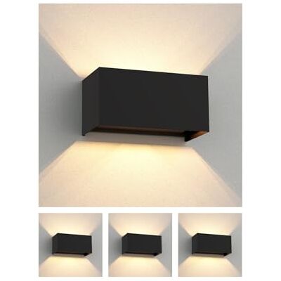 ledscom.de 4 appliques murales CUBEL pour l'extérieur, IP65, éclairage vers le haut/vers le bas, noir mat, de forme carrée, 2 x G9, max. 10 W ledscom.de 4 appliques murales CUBEL pour l'extérieur, IP65, éclairage vers le haut/vers le bas, noir mat, de forme carrée, 2 x G9, max. 10 W