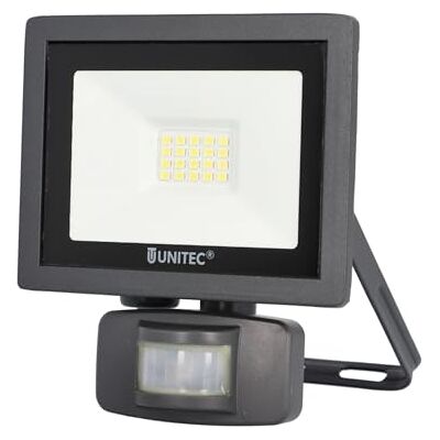 Unitec Projecteur LED de jardin avec détecteur de mouvement infrarouge à 180° pour extérieur, 10 W, 800 lumens, 6500 K, anthracite Unitec Projecteur LED de jardin avec détecteur de mouvement infrarouge à 180° pour extérieur, 10 W, 800 lumens, 6500 K, anthracite