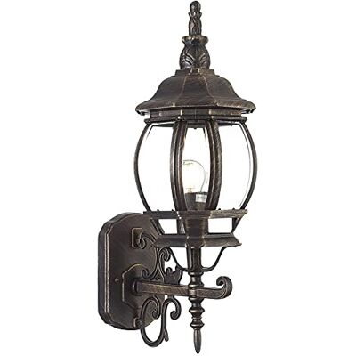 BAKAJI Lampadaire victorien classique de jardin en aluminium lampe lanterne couleur gris finition antique couleur laiton IP44 E27 (1 lumière murale ci-dessus) BAKAJI Lampadaire victorien classique de jardin en aluminium lampe lanterne couleur gris finition antique couleur laiton IP44 E27 (1 lumière murale ci-dessus)