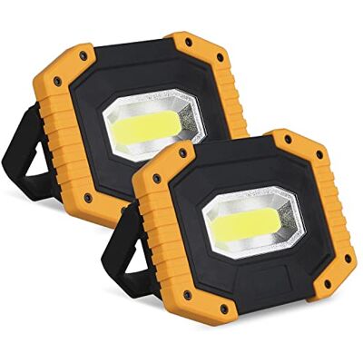 Sun Projecteur LED Rechargeable 30W 2000 LM Projecteur Chantier Lumière de Travail avec 4X Batterie 3 Modes Lanterne Portable Projecteur LED USB pour Camping, Chantier, Garage, Atelier(2 pack) Sun Projecteur LED Rechargeable 30W 2000 LM Projecteur Chantier Lumière de Travail avec 4X Batterie 3 Modes Lanterne Portable Projecteur LED USB pour Camping, Chantier, Garage, Atelier(2 pack)