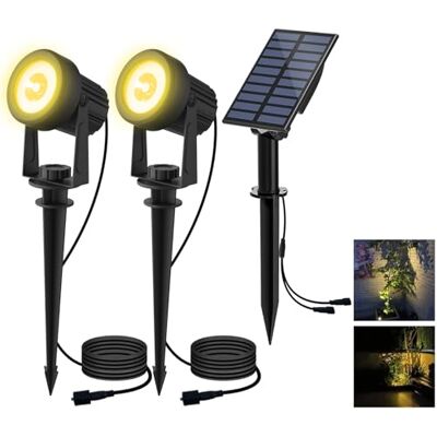 Sun Jardin 2 EN 1 Spot Solaire Lampe Exterieur Projecteur avec Etanche IP65 pour Arrarbres, Jardin, Chemins, Pelouses, Terrasses (Blanche Chaude 3000K) Sun Jardin 2 EN 1 Spot Solaire Lampe Exterieur Projecteur avec Etanche IP65 pour Arrarbres, Jardin, Chemins, Pelouses, Terrasses (Blanche Chaude 3000K)