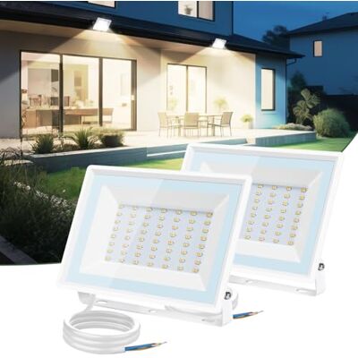Aigostar Projecteur LED Extérieur 50W,4300lm,Blanche Naturelle 4000K Spot LED Extérieur,IP65 Imperméable Lumière de Sécurité,Pour Jardin,Patio,Cour,Garage, Lot de 2 Aigostar Projecteur LED Extérieur 50W,4300lm,Blanche Naturelle 4000K Spot LED Extérieur,IP65 Imperméable Lumière de Sécurité,Pour Jardin,Patio,Cour,Garage, Lot de 2