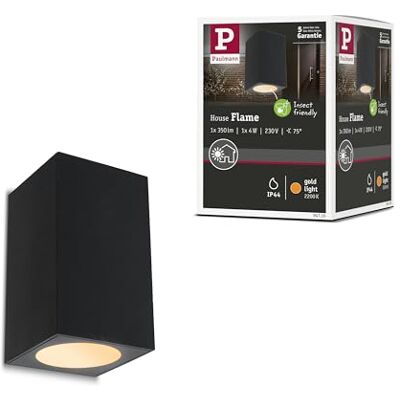 Paulmann 94710 luminaire d'extérieur LED Applique Flame respect insectes IP44 carré 58x103mm 2200K 4W 265lm 230V 75° Anthracite métal lumière dorée Paulmann 94710 luminaire d'extérieur LED Applique Flame respect insectes IP44 carré 58x103mm 2200K 4W 265lm 230V 75° Anthracite métal lumière dorée