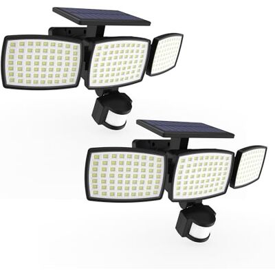 Lumisky Lot de 2 projecteurs solaires éclairage puissant avec détecteur de mouvement LED blanc froid à fixer 2x SPARKY H13cm Lumisky Lot de 2 projecteurs solaires éclairage puissant avec détecteur de mouvement LED blanc froid à fixer 2x SPARKY H13cm