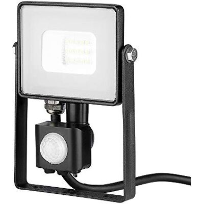 V-TAC VT-10-S-B Projecteur LED Chip Samsung 10 W avec capteur de mouvement et crépusculaire et interrupteur manuel de blocage Couleur Noir 4000 K IP65 V-TAC VT-10-S-B Projecteur LED Chip Samsung 10 W avec capteur de mouvement et crépusculaire et interrupteur manuel de blocage Couleur Noir 4000 K IP65