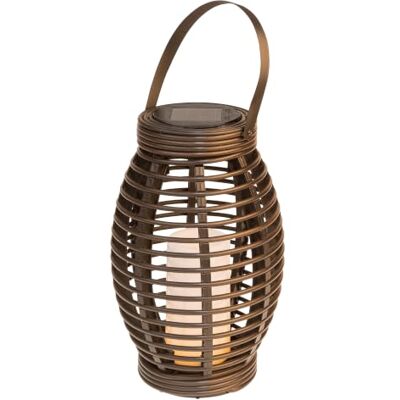 Idena 31243 Lanterne LED avec bougie LED en blanc chaud, lanterne de jardin pour extérieur, avec panneau solaire et batterie, environ 26 x 16 cm, comme décoration de fête, décoration pour jardin et Idena 31243 Lanterne LED avec bougie LED en blanc chaud, lanterne de jardin pour extérieur, avec panneau solaire et batterie, environ 26 x 16 cm, comme décoration de fête, décoration pour jardin et