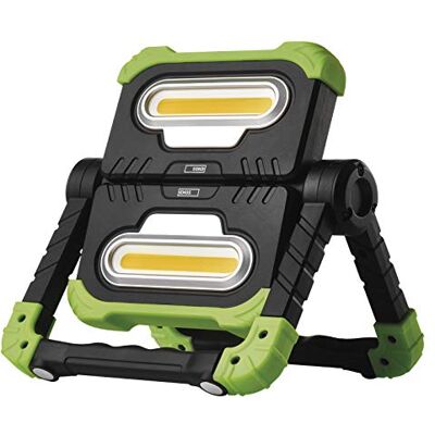 EMOS P4536 Projecteur de Chantier LED Pliable, Lampe de Travail rotative à 360° avec Arceau Super Lumineux 2000lm Batterie Portable Rechargeable USB 8000mAh 70m portée, Vert/Noir EMOS P4536 Projecteur de Chantier LED Pliable, Lampe de Travail rotative à 360° avec Arceau Super Lumineux 2000lm Batterie Portable Rechargeable USB 8000mAh 70m portée, Vert/Noir
