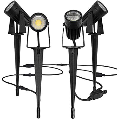 Luceco Lot de 4 spots de jardin à LED avec piquet 3 W Avec prise Éclairage extérieur IP65 Étanche 12 V Pour l'extérieur Luceco Lot de 4 spots de jardin à LED avec piquet 3 W Avec prise Éclairage extérieur IP65 Étanche 12 V Pour l'extérieur