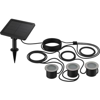 Lumisky 3 Spots Solaires bord de piscine avec Panneau solaire déporté 3x SOLPOOL LED Blanc chaud H10cm Lumisky 3 Spots Solaires bord de piscine avec Panneau solaire déporté 3x SOLPOOL LED Blanc chaud H10cm