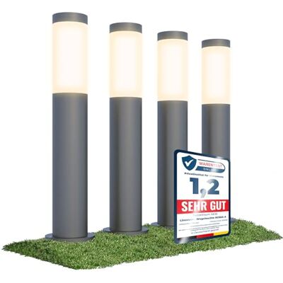 linovum BOSEA-A Lot de 4 lampadaires E27 Borne d'extérieur Éclairage de chemin en acier inoxydable IP44 Hauteur 50 cm linovum BOSEA-A Lot de 4 lampadaires E27 Borne d'extérieur Éclairage de chemin en acier inoxydable IP44 Hauteur 50 cm