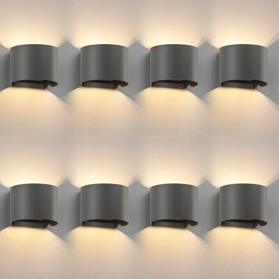 ledscom.de 8x Applique murale RUNEL pour l'extérieur, IP65, up/downlight, anthracite mat, ronde, 1x G9 max. 10W ledscom.de 8x Applique murale RUNEL pour l'extérieur, IP65, up/downlight, anthracite mat, ronde, 1x G9 max. 10W