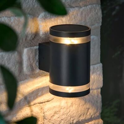 Lights4fun Wentworth Lampe solaire haut et bas Noir mat Lights4fun Wentworth Lampe solaire haut et bas Noir mat