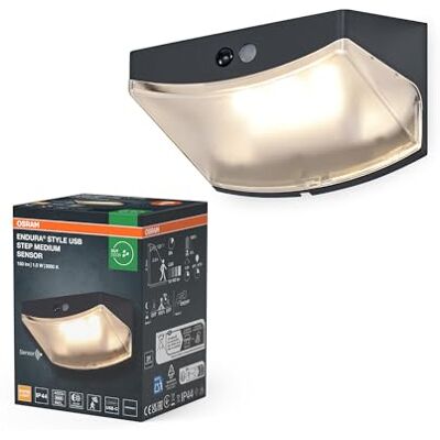 OSRAM ENDURA Style USB Wall Step M Capteur IP44 Gris foncé OSRAM ENDURA Style USB Wall Step M Capteur IP44 Gris foncé