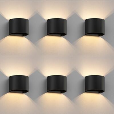 ledscom.de 6x Applique RUNEL pour l'extérieur, IP65, up/downlight, noir mat, ronde, 1x G9 max. 10W ledscom.de 6x Applique RUNEL pour l'extérieur, IP65, up/downlight, noir mat, ronde, 1x G9 max. 10W