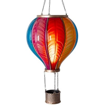 Bonetti Lanterne solaire à LED montgolfière avec aspect flamme réaliste LED blanc chaud Suspension solaire décorative pour l'extérieur Résistant aux intempéries Avec suspension et batterie (XXL Bonetti Lanterne solaire à LED montgolfière avec aspect flamme réaliste LED blanc chaud Suspension solaire décorative pour l'extérieur Résistant aux intempéries Avec suspension et batterie (XXL