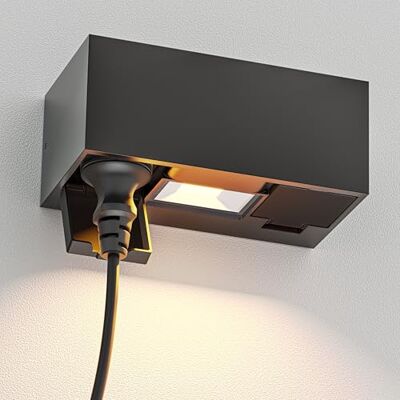 ledscom.de Prise murale WAST pour l'extérieur, IP44, double, anthracite, incl. LED Downlight, 430lm, blanc chaud ledscom.de Prise murale WAST pour l'extérieur, IP44, double, anthracite, incl. LED Downlight, 430lm, blanc chaud