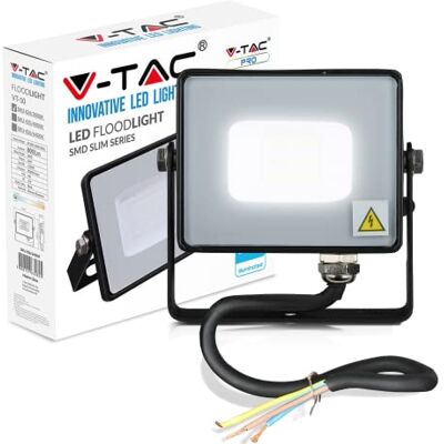 V-TAC Projecteur LED de sécurité 10 W, 800 lumens, étanche IP65, blanc chaud 3000 K, éclairage extérieur pour jardin, terrasse, allée, jardin, etc V-TAC Projecteur LED de sécurité 10 W, 800 lumens, étanche IP65, blanc chaud 3000 K, éclairage extérieur pour jardin, terrasse, allée, jardin, etc