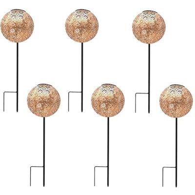 Lumisky Lot de 6 balises solaires style oriental à planter LED blanc chaud AGADIR H45cm Lumisky Lot de 6 balises solaires style oriental à planter LED blanc chaud AGADIR H45cm
