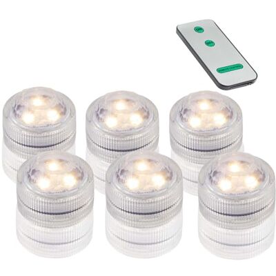Hellum 523072 Lampe à thé à LED pour piscine, aquarium, étang ou jardin, LED blanc chaud avec télécommande, fonctionnement sur batterie longue durée de vie, 6 bougies chauffe-plat LED Hellum 523072 Lampe à thé à LED pour piscine, aquarium, étang ou jardin, LED blanc chaud avec télécommande, fonctionnement sur batterie longue durée de vie, 6 bougies chauffe-plat LED