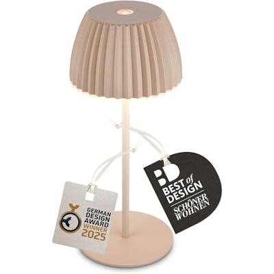 Briloner Riffle Mini lampe de table LED sans fil IP44 avec bord lumineux, variateur tactile, batterie remplaçable, lampe de chevet, lampe à batterie, design allemand Award Winner 2025, 8,5 x 20 cm Briloner Riffle Mini lampe de table LED sans fil IP44 avec bord lumineux, variateur tactile, batterie remplaçable, lampe de chevet, lampe à batterie, design allemand Award Winner 2025, 8,5 x 20 cm