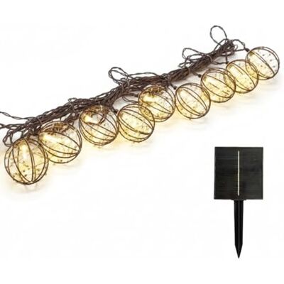 Lumisky Guirlande lumineuse solaire d'extérieur marron 10 boules lumineuses RUSTY LIGHT 13 modes 4m Lumisky Guirlande lumineuse solaire d'extérieur marron 10 boules lumineuses RUSTY LIGHT 13 modes 4m