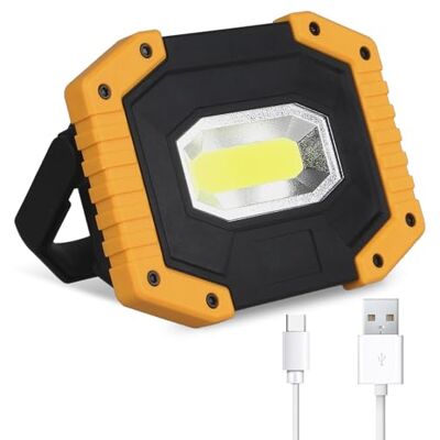 Sun Projecteur LED Rechargeable 30W 2000LM Projecteur LED Chantier Portable 5200mAh Lampe Chantier Batterie Lumière de Travail avec 3 Modes & USB pour Camping, Chantier, Garage, Atelier(1 pack) Sun Projecteur LED Rechargeable 30W 2000LM Projecteur LED Chantier Portable 5200mAh Lampe Chantier Batterie Lumière de Travail avec 3 Modes & USB pour Camping, Chantier, Garage, Atelier(1 pack)