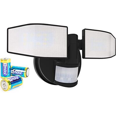 Northpoint Projecteur LED avec 2 projecteurs réglables et détecteur de mouvement, orientable, 400 lumens, protection contre les projections d'eau, 5000 K, blanc froid Northpoint Projecteur LED avec 2 projecteurs réglables et détecteur de mouvement, orientable, 400 lumens, protection contre les projections d'eau, 5000 K, blanc froid