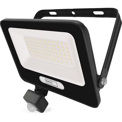 EMOS Projecteur LED en aluminium GLARO 50 W avec capteur Étanchéité IP54 pour pièces humides et extérieur Super lumineux 5 000 lm, blanc neutre 4 000 K, durée de vie 20 000 h Câble de EMOS Projecteur LED en aluminium GLARO 50 W avec capteur Étanchéité IP54 pour pièces humides et extérieur Super lumineux 5 000 lm, blanc neutre 4 000 K, durée de vie 20 000 h Câble de