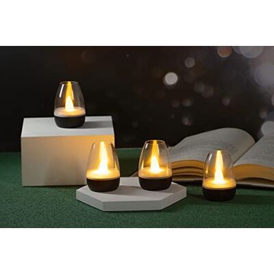 Northpoint Lot de 4 lampes LED Lounge Lights avec capteur tactile sans fil pour intérieur et extérieur Effet vacillant RGBW avec station de charge (noir transparent) Northpoint Lot de 4 lampes LED Lounge Lights avec capteur tactile sans fil pour intérieur et extérieur Effet vacillant RGBW avec station de charge (noir transparent)