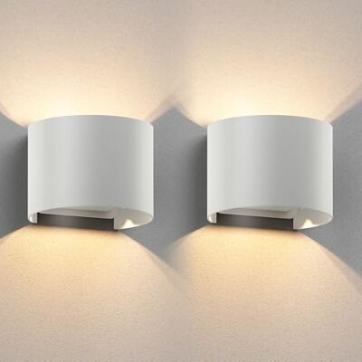ledscom.de 2x Applique RUNEL pour l'extérieur, IP65, up/downlight, blanc mat, ronde, 1x G9 max. 10W ledscom.de 2x Applique RUNEL pour l'extérieur, IP65, up/downlight, blanc mat, ronde, 1x G9 max. 10W