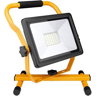 goobay 49983 Projecteur de chantier à LED avec pied pour intérieur et extérieur, pied en métal, lumière froide 50 W goobay 49983 Projecteur de chantier à LED avec pied pour intérieur et extérieur, pied en métal, lumière froide 50 W