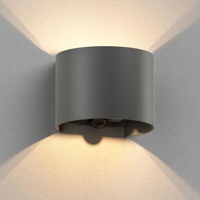 ledscom.de Applique murale RUNEL pour l'extérieur, IP65, up/downlight, détecteur de mouvement, anthracite mat, ronde, 1x G9 max. 10W ledscom.de Applique murale RUNEL pour l'extérieur, IP65, up/downlight, détecteur de mouvement, anthracite mat, ronde, 1x G9 max. 10W