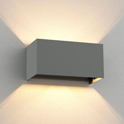 ledscom.de Applique murale CUBEL pour l'extérieur, IP65, up/downlight, gris mat, angulaire, 2x G9 max. 10W ledscom.de Applique murale CUBEL pour l'extérieur, IP65, up/downlight, gris mat, angulaire, 2x G9 max. 10W