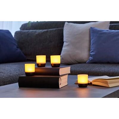 Northpoint Lot de 4 lampes de salon LED sans fil avec capteur tactile pour l'intérieur et l'extérieur Effet scintillant RGBW Noir mat Northpoint Lot de 4 lampes de salon LED sans fil avec capteur tactile pour l'intérieur et l'extérieur Effet scintillant RGBW Noir mat