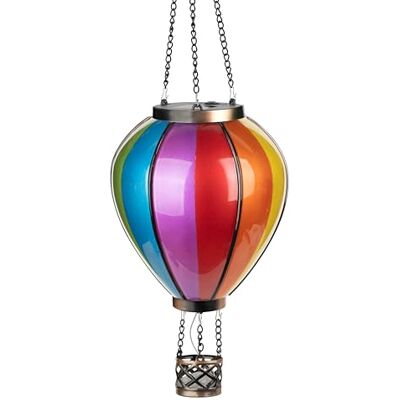 Northpoint Lanterne solaire LED XL montgolfière Photophore Armature en métal En plastique Environ 58 cm de haut Décoration extérieure Panneau solaire (arc-en-ciel XL) Northpoint Lanterne solaire LED XL montgolfière Photophore Armature en métal En plastique Environ 58 cm de haut Décoration extérieure Panneau solaire (arc-en-ciel XL)