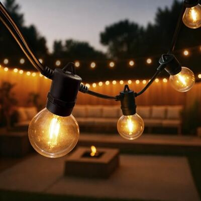 Ledvion Guirlande LED, 45M, 75x E12 LED, Étanche IP44, 22,5W, 2700K, Guirlande Extérieure Ledvion Guirlande LED, 45M, 75x E12 LED, Étanche IP44, 22,5W, 2700K, Guirlande Extérieure