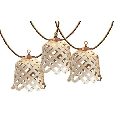 Lumisky Guirlande lumineuse extérieur raccordable 10 abat-jour naturels en bambou NOYA LIGHT HYBRID LED blanc chaud 8m solaire et sur secteur Lumisky Guirlande lumineuse extérieur raccordable 10 abat-jour naturels en bambou NOYA LIGHT HYBRID LED blanc chaud 8m solaire et sur secteur