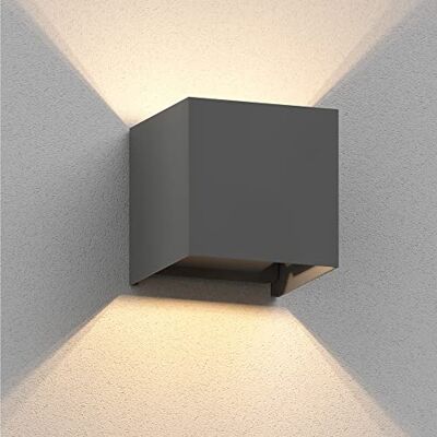 ledscom.de Applique murale CUBEL pour l'extérieur, IP65, up/downlight, anthracite mat, carrée, 1x G9 max. 10W ledscom.de Applique murale CUBEL pour l'extérieur, IP65, up/downlight, anthracite mat, carrée, 1x G9 max. 10W