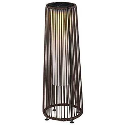 Outsunny Lampadaire LED de jardin extérieur style colonial dim. Ø 21,5 x 61H cm résine tressée filaire chocolat Outsunny Lampadaire LED de jardin extérieur style colonial dim. Ø 21,5 x 61H cm résine tressée filaire chocolat