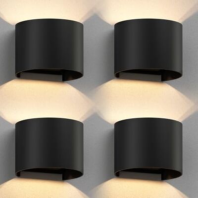 ledscom.de 4x Applique RUNEL pour l'extérieur, IP65, up/downlight, noir mat, ronde, 1x G9 max. 10W ledscom.de 4x Applique RUNEL pour l'extérieur, IP65, up/downlight, noir mat, ronde, 1x G9 max. 10W