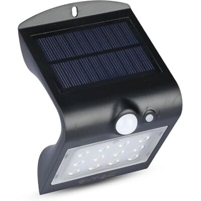 V-TAC Lampe murale LED 1,5 W avec panneau solaire et capteur Noir V-TAC Lampe murale LED 1,5 W avec panneau solaire et capteur Noir