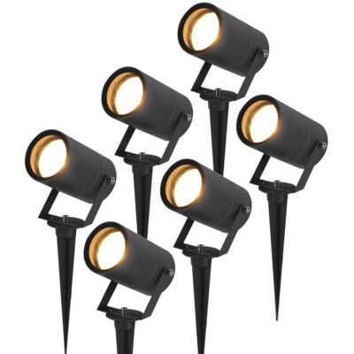 HOFTRONIC Lot de 6 spots de jardin LED Spikey en aluminium Étanche IP65 Culot GU10 Intensité variable Spot à piquet noir (RAL9004) HOFTRONIC Lot de 6 spots de jardin LED Spikey en aluminium Étanche IP65 Culot GU10 Intensité variable Spot à piquet noir (RAL9004)